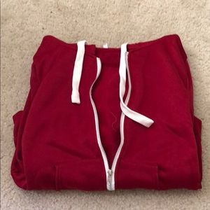 Red zip up hoodie